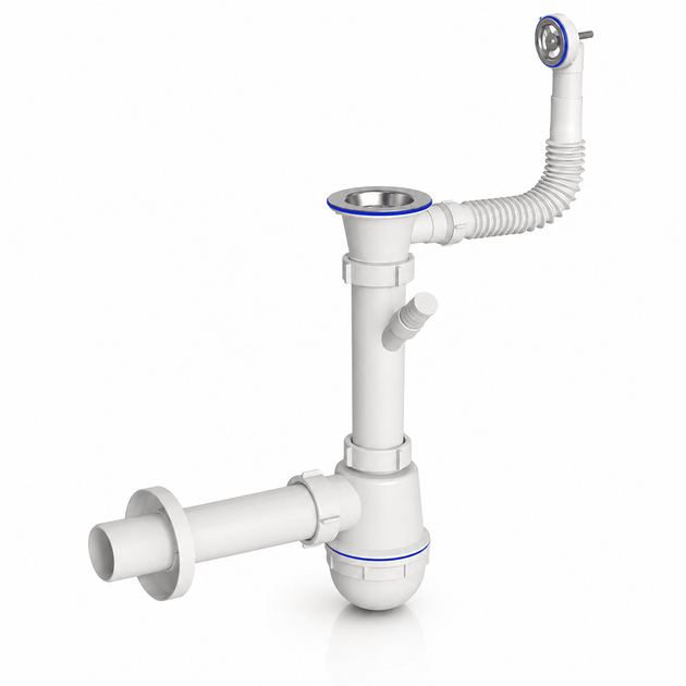 Сифон Kronoplast для кухонной мойки 1 1/2″×40 с резьбовым выпуском SM26030202 - изображение 3