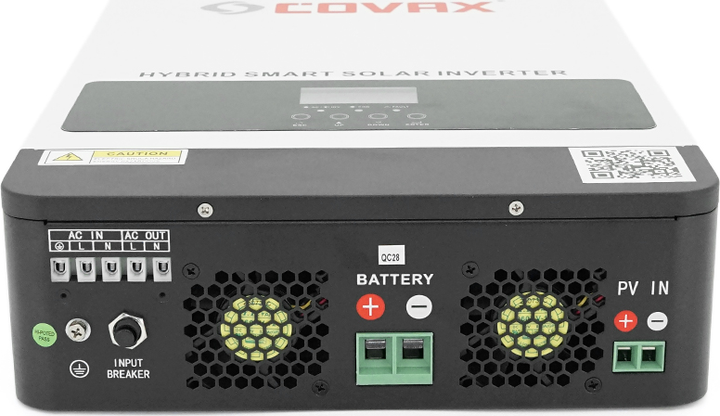 Гибридный инвертор COVAX CV-PS-2200-12V, 2200VA\1800W, 12В, ток заряда 0-60A, 170-280В, MPPT (80А, 55-450 Vdc) (YT45570) - Фото 3 Гибридный инвертор COVAX CV-PS-2200-12V, 2200VA\1800W, 12В, ток заряда 0-60A, 170-280В, MPPT (80А, 55-450 Vdc) (YT45570) - изображение 3