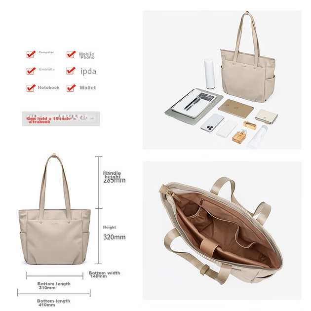 Сумка-тоут для ноутбука GOLF Arora 15" Apricot (GBB13978) - Фото 8 Сумка-тоут для ноутбука GOLF Arora 15" Apricot (GBB13978) - изображение 8