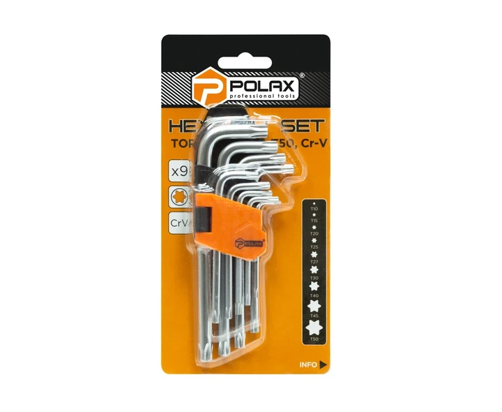 Набор Г-образных ключей TORX 9 шт. Т10-Т50, Cr-V - изображение 3