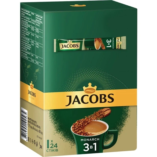 Кава розчинна у стіках 3в1 Jacobs Monarch 15 г х 1 шт (102572) - Фото 3 Кава розчинна у стіках 3в1 Jacobs Monarch 15 г х 1 шт (102572) - зображення 3