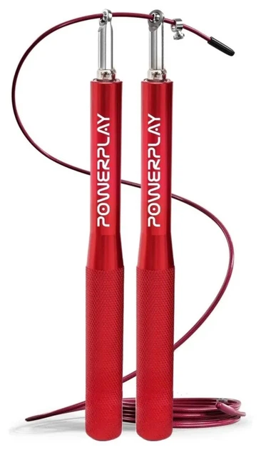 Скакалка швидкісна на підшипниках алюмінієва PowerPlay 4207 Elite Jump Rope Червона (3m.) (PP_PP_4207_Red) - Фото 1 Скакалка швидкісна на підшипниках алюмінієва PowerPlay 4207 Elite Jump Rope Червона (3m.) (PP_PP_4207_Red) - изображение 1