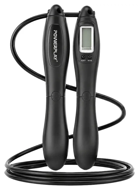 Скакалка з лічильником PowerPlay 4216 Jump Rope Чорна 2.8 см. (PP_PP_4216_Black) - Фото 1 Скакалка з лічильником PowerPlay 4216 Jump Rope Чорна 2.8 см. (PP_PP_4216_Black) - изображение 1