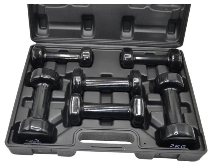 Набір гантелей у кейсі 9 кг. PowerPlay 4121 Fitness Dumbells (2шт.*1кг. 2шт.*1,5кг. 2шт.*2кг.) (PP_PP_4121_9kg) - Фото 2 Набір гантелей у кейсі 9 кг. PowerPlay 4121 Fitness Dumbells (2шт.*1кг. 2шт.*1,5кг. 2шт.*2кг.) (PP_PP_4121_9kg) - изображение 2