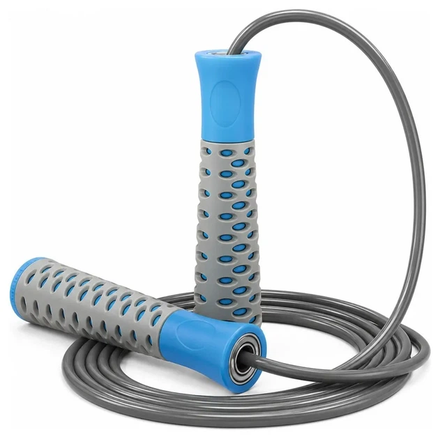 Скакалка PowerPlay 4206 Jump Rope PRO+ Сіро/Синя (2,75m.) (PP_PP_4206_Grey/Blue) - Фото 1 Скакалка PowerPlay 4206 Jump Rope PRO+ Сіро/Синя (2,75m.) (PP_PP_4206_Grey/Blue) - изображение 1