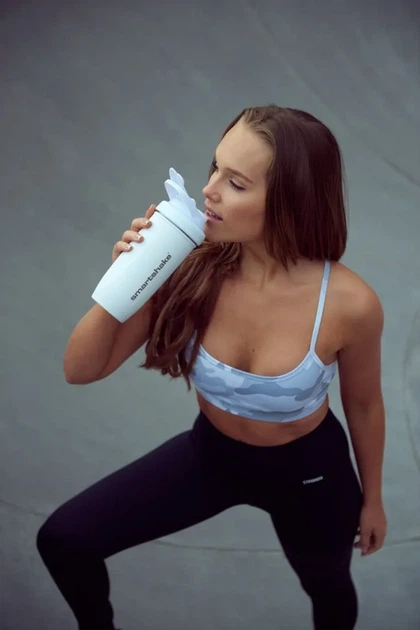 Шейкер спортивний SmartShake металевий Reforce Stainless Steel 30oz/900ml White (PP_11150203) - изображение 3
