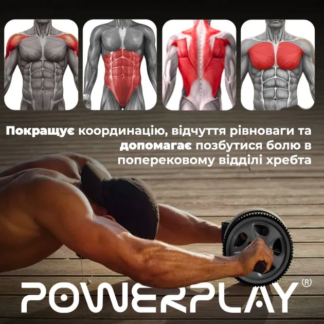 Колесо для преса PowerPlay PP-4345 Exercise Wheel (d16.5cm.) (PP_PP_4345) - изображение 10