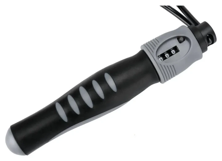 Скакалка зі лічильником PowerPlay 4215 Jump Rope With Counter Чорно/Сіра 2.75 см. (PP_PP_4215_Black/Grey) - Фото 4 Скакалка зі лічильником PowerPlay 4215 Jump Rope With Counter Чорно/Сіра 2.75 см. (PP_PP_4215_Black/Grey) - изображение 4