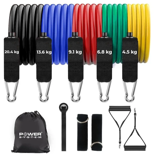 Набір трубчастих еспандерів Power System PS-4099 Total Expander Set 5шт. (До 55 кг.) (PP_4099MX-0) - зображення 2
