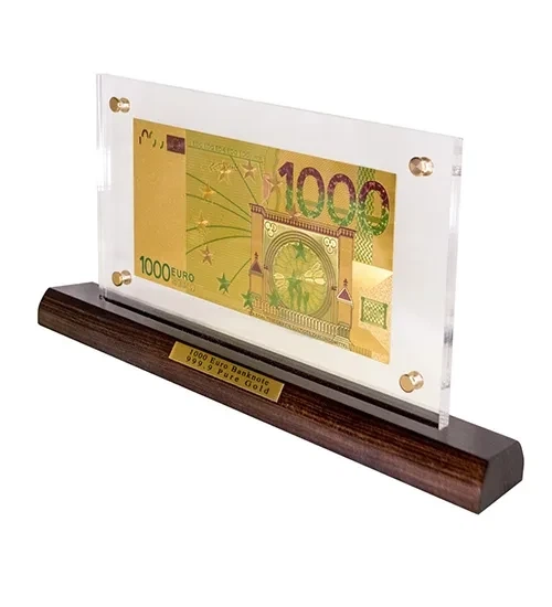 Екстравагантна купюра 1000 EUR (євро) з покриттям під золото 28*14*6 см – ідея для колекціонера Гранд Презент ГП600073 - зображення 7