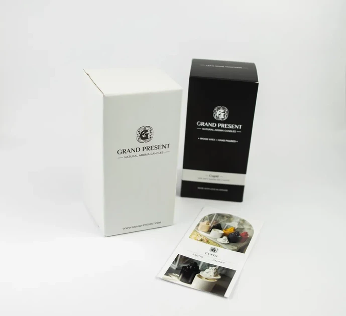 Аромасвічка CUPID SANTAL BLACK 100% WOOD WAX 165g 35h Гранд Презент NAC 1036BL - изображение 8