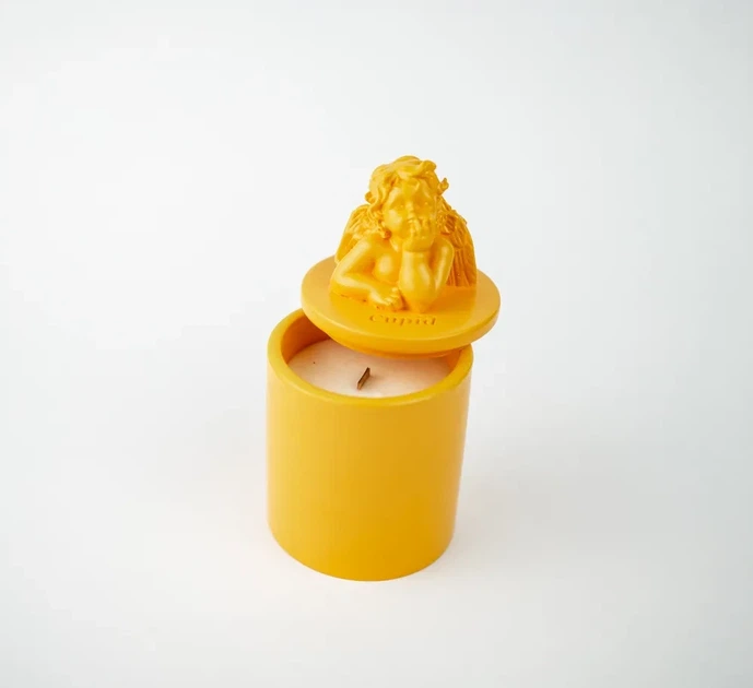 Аромасвічка CUPID SANTAL YELLOW 100% WOOD WAX 165g 35h Гранд Презент NAC 1032Y - зображення 3