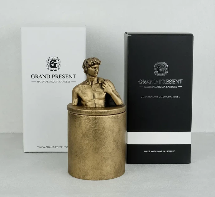 Аромасвічка DAVID AGARWOOD BRONZE 100% WOOD WAX 165g 35h Гранд Презент NAC 1110 - изображение 3