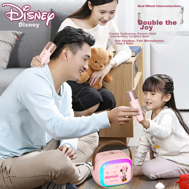 Портативна колонка Disney MK18 з мікрофоном 8W Pink - зображення 3