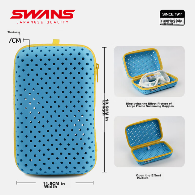 Футляр SWANS для очков для плавания дышащий портативный, синий - изображение 9