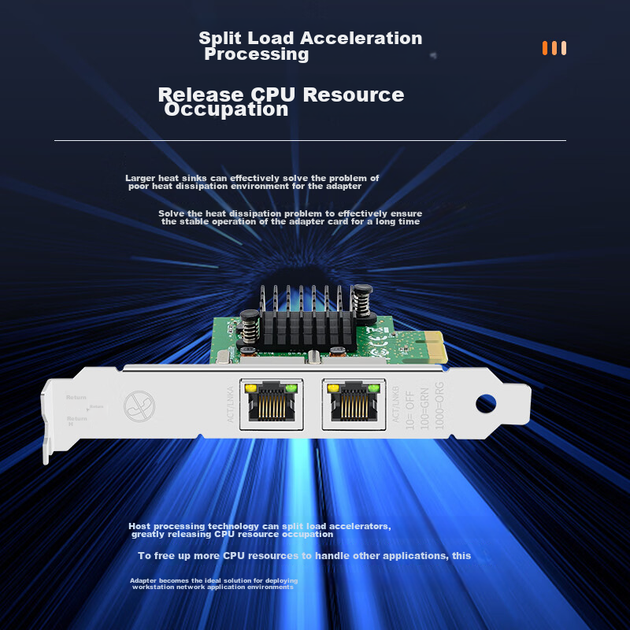 Мережева карта EB-LINK PCIe гігабітна на 2 порти - зображення 7
