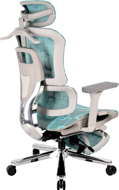 Кресло GT RACER B-528 Gray/Blue - Фото 4 Кресло GT RACER B-528 Gray/Blue - изображение 4