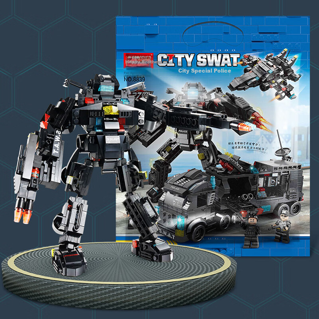 Конструктор Dayishou «Полицейская машина-трансформер», совместим с Lego, для мальчиков - Фото 5 Конструктор Dayishou «Полицейская машина-трансформер», совместим с Lego, для мальчиков - изображение 5