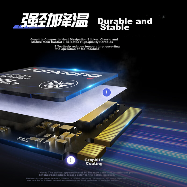 Твердотельный накопитель FANXIANG 500 ГБ SSD, интерфейс M.2, протокол NVMe, PCIe 4.0, компактный размер 2230, совместим с портативными устройствами и ноутбуками STEAM DECK, модель S630. - изображение 6