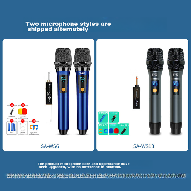 Микрофоны Soaiy беспроводные металлические для караоке, 2 шт - изображение 9