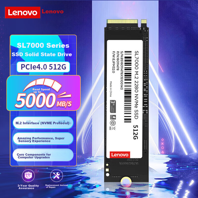 SSD диск Lenovo SL7000 512GB M.2 2280 NVMe PCIe 4.0 x4 - изображение 4
