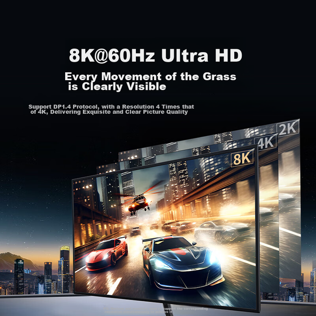 Кабель Ugreen USB Type-C - DisplayPort 1.4 8K 60 Гц 1.5 м - Фото 2 Кабель Ugreen USB Type-C - DisplayPort 1.4 8K 60 Гц 1.5 м - зображення 2