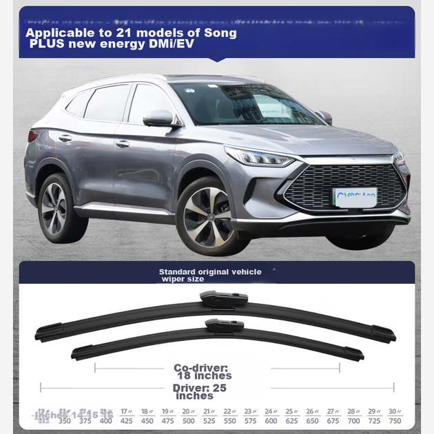 Щетки стеклоочистителя Goodyear для BYD Song PLUS DM-i/EV 2020-2025 бескаркасные, 25/18 дюймов - изображение 5