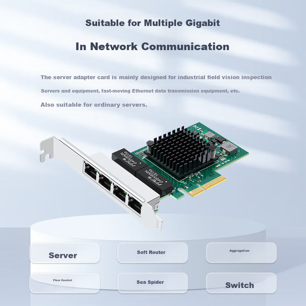 Мережева карта EB-LINK BCM5719 PCI-E x4 гігабітна на 4 порти серверна - зображення 8