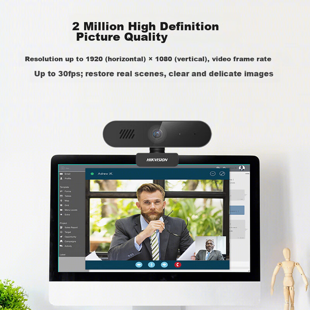 Веб-камера HIKVISION для компьютера, 2 миллиона пикселей, высокое разрешение, USB, автофокус, встроенный микрофон и динамик, подходит для онлайн-занятий, домашнего использования, прямых трансляций, видеоконференций, чата на ноутбуке, E12Sa - изображение 6