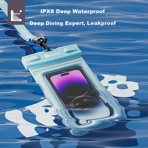 Чехол Keep для телефона водонепроницаемый прозрачный с сенсорным окном и шнурком на шею, для плавания - Фото 6 Чехол Keep для телефона водонепроницаемый прозрачный с сенсорным окном и шнурком на шею, для плавания - изображение 6