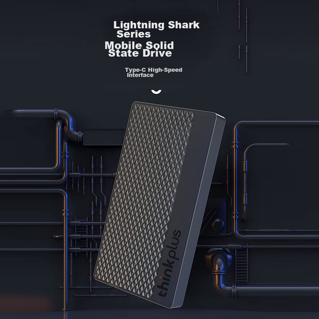 SSD диск Lenovo ThinkPlus Lightning Shark 512GB Type-C External Grey - Фото 4 SSD диск Lenovo ThinkPlus Lightning Shark 512GB Type-C External Grey - изображение 4
