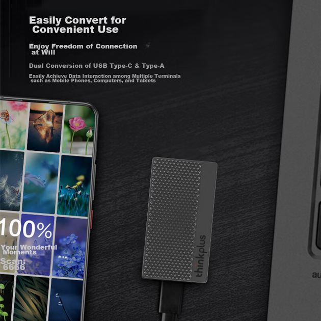 SSD диск Lenovo ThinkPlus Lightning Shark 512GB Type-C External Grey - Фото 7 SSD диск Lenovo ThinkPlus Lightning Shark 512GB Type-C External Grey - изображение 7