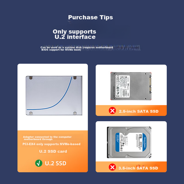EB-LINK PCIe 4.0 X8 to U.2 Expansion Card, NVMe U.2 Dual-Port SSD Adapter Card, SFF-8639 Interface, Driver-Free, Auto-Personal Powered Increment. - изображение 6