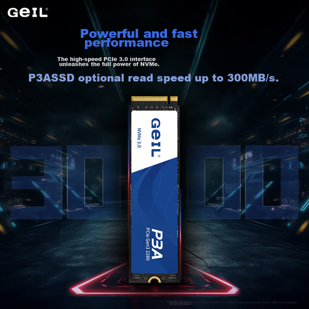 SSD-накопитель GEIL Jinbang 1 ТБ, интерфейс M.2 PCIe 3.0 (протокол NVMe), жесткий диск для настольных компьютеров и ноутбуков, высокоскоростной 3000 МБ/с, серия P3A. - изображение 7
