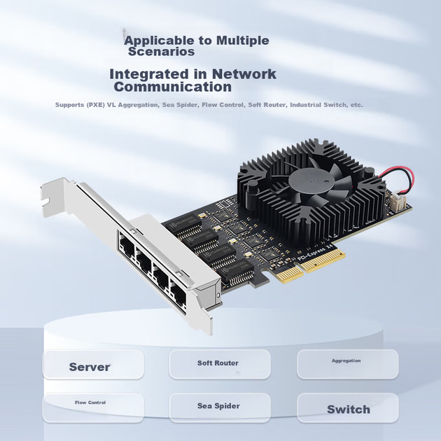 Сетевая карта EB-LINK PCI-E X4/4 x RJ45/2.5 Гбит/с/PCI Express - Фото 2 Сетевая карта EB-LINK PCI-E X4/4 x RJ45/2.5 Гбит/с/PCI Express - изображение 2