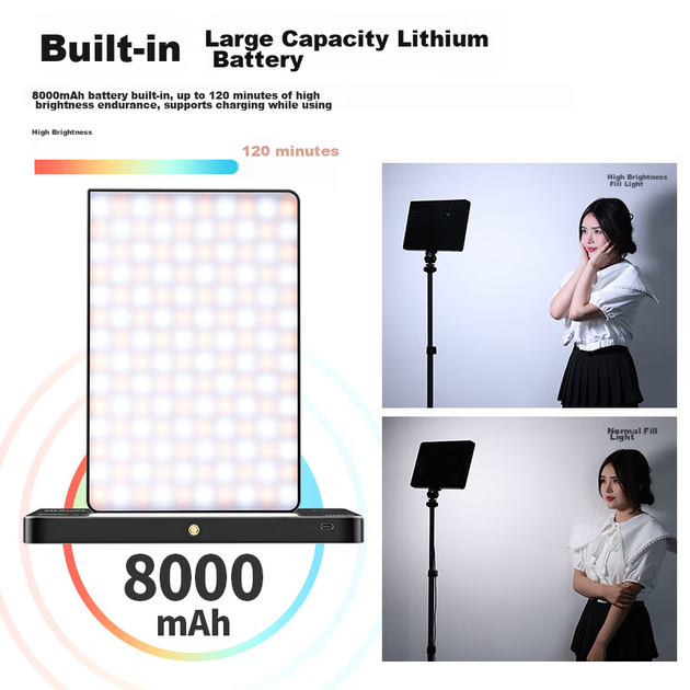 Полноцветная RGB-панельная подсветка Ulanzi LT003 для прямых трансляций, фотосъемки, настольного освещения с двойной цветовой температурой, аксессуар для горячего башмака зеркальной фотокамеры, освещение для студийной съемки (селфи и другие). - Фото 8 Полноцветная RGB-панельная подсветка Ulanzi LT003 для прямых трансляций, фотосъемки, настольного освещения с двойной цветовой температурой, аксессуар для горячего башмака зеркальной фотокамеры, освещение для студийной съемки (селфи и другие). - изображение 8
