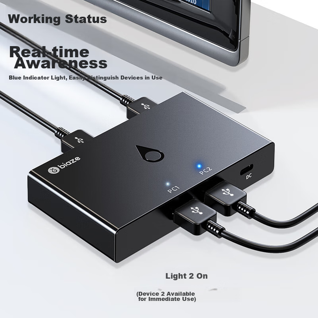 KVM-перемикач Biaze KVM30 4-портовий USB 2.0 - Фото 4 KVM-перемикач Biaze KVM30 4-портовий USB 2.0 - зображення 4