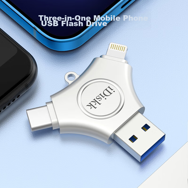 USB-накопитель IDiskk 512 ГБ, сертифицированный MFi, с разъемом Type-C для прямого подключения к компьютеру, большой объем памяти, подходит для Huawei, Android, Apple iPhone 15 и iPhone 16, флеш-накопитель для резервного копирования фотографий. - изображение 6
