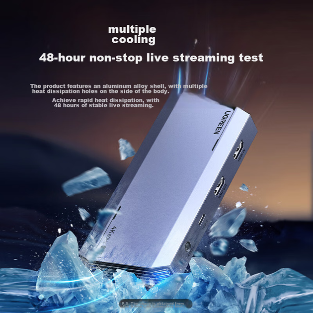 Карта захвата UGREEN CM700 HDMI с поддержкой 4K 60 Гц для стримов - Фото 5 Карта захвата UGREEN CM700 HDMI с поддержкой 4K 60 Гц для стримов - изображение 5