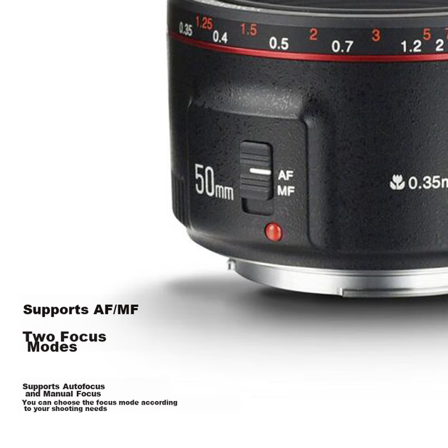 Объектив YONGNUO YN 50mm f/1.8 II для Canon полнокадровый портретный, черный - изображение 6