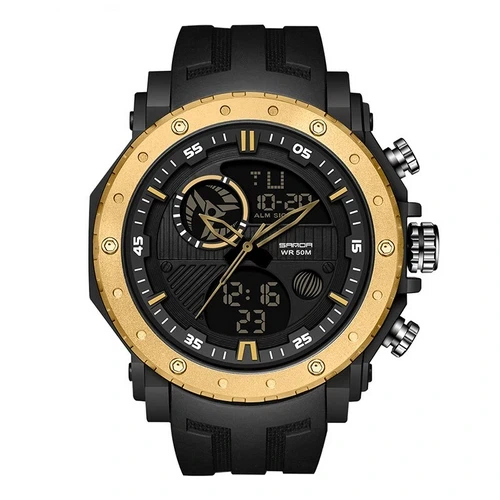 Наручний годинник Sanda 6012 Black-Gold - Фото 1 Наручний годинник Sanda 6012 Black-Gold - изображение 1