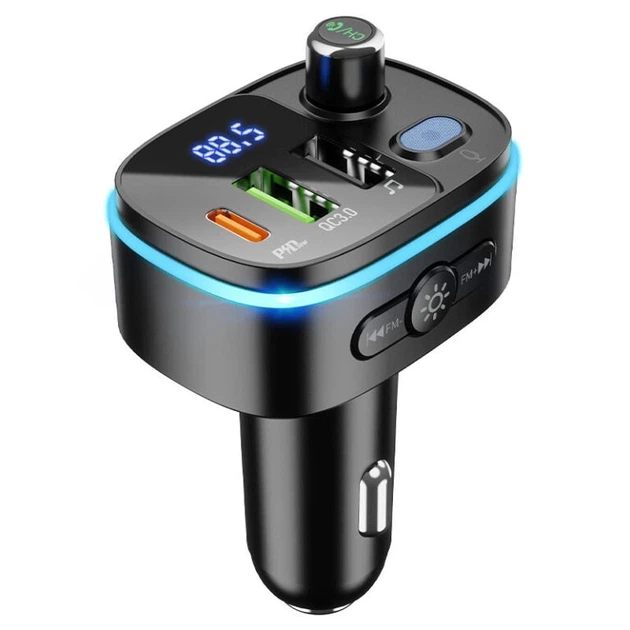 АЗП з Bluetooth FM-трансмітером HOCO E62 Fast PD20W+QC3.0 car BT FM transmitter Black (KST-6931474756299) - изображение 2