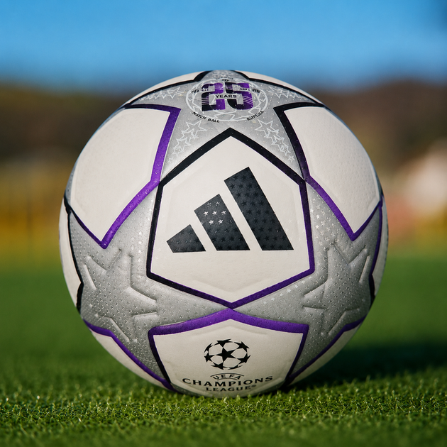 Футбольний мʼяч Адідас Champions League Ліга Чемпіонів 25 років Білий Код: 140-5 - зображення 3