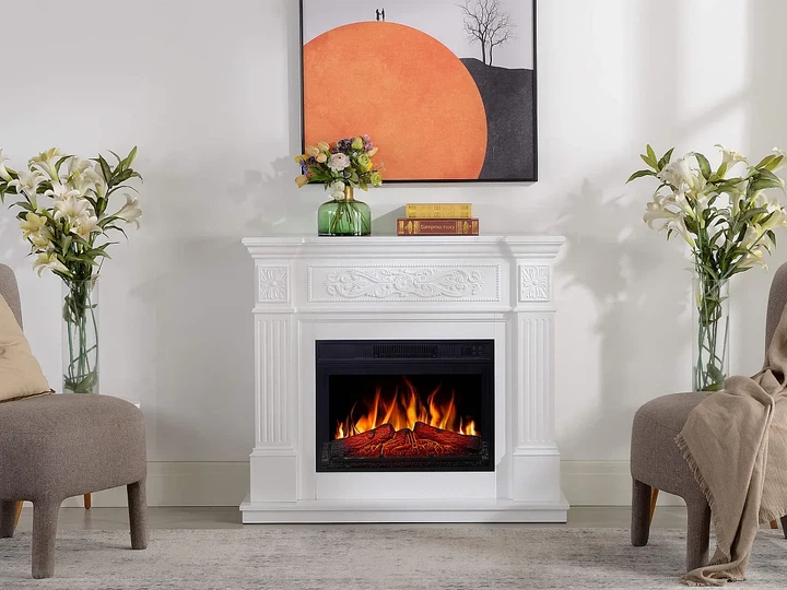 Каминокомплект ArtiFlame Toscana AF23S белый с эффектом живого огня со звуком и обогревом - изображение 8