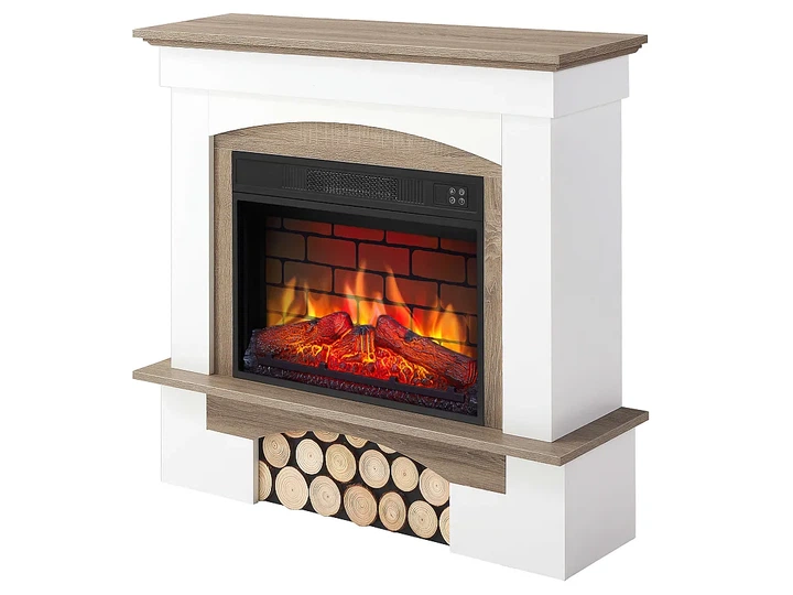 Каминокомплект ArtiFlame Woodley AF23BS белый дуб серый эффект живого пламени со звуком и обогревом - изображение 3