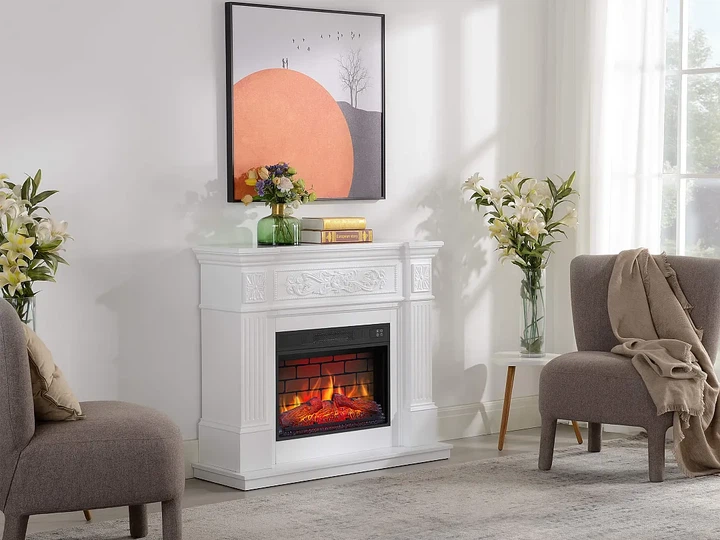 Каминокомплект ArtiFlame Toscana AF23BS белый с эффектом живого огня со звуком и обогревом - изображение 9