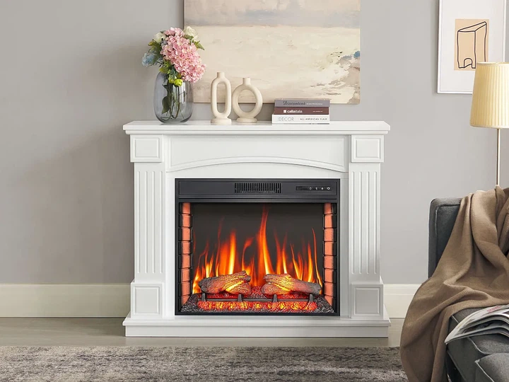 Каминокомплект ArtiFlame Boston AF28S белый 3D эффект живого пламени и тления поленьев со звуком и обогревом - изображение 5