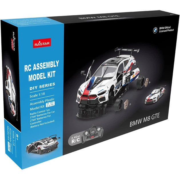 Машинка-конструктор Rastar BMW M8 GTE 1:18. Белый - изображение 6