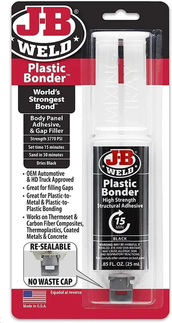 Структурний клей для пластику J-B Weld Plastic Bonder 50139, чорний, 25 мл - Фото 1 Структурний клей для пластику J-B Weld Plastic Bonder 50139, чорний, 25 мл - зображення 1