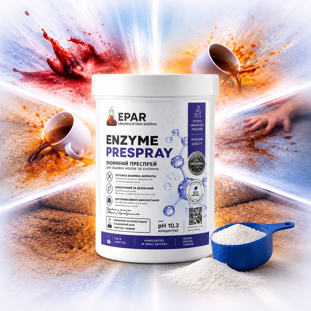 Средство для чистки мягкой мебели и ковров EPAR Enzyme Prespray Энзимный пятновыводитель 800 г - изображение 2